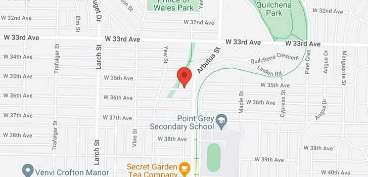 map of 2128 W 36TH AVENUE